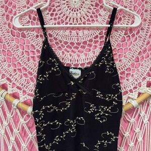 Entice Vtg Black and Cream Camisole Top
